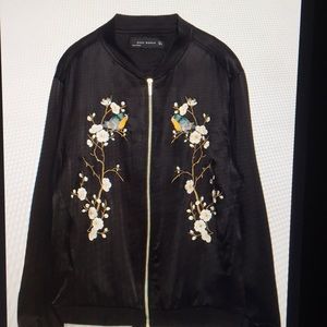 Zara silk bomber jacket